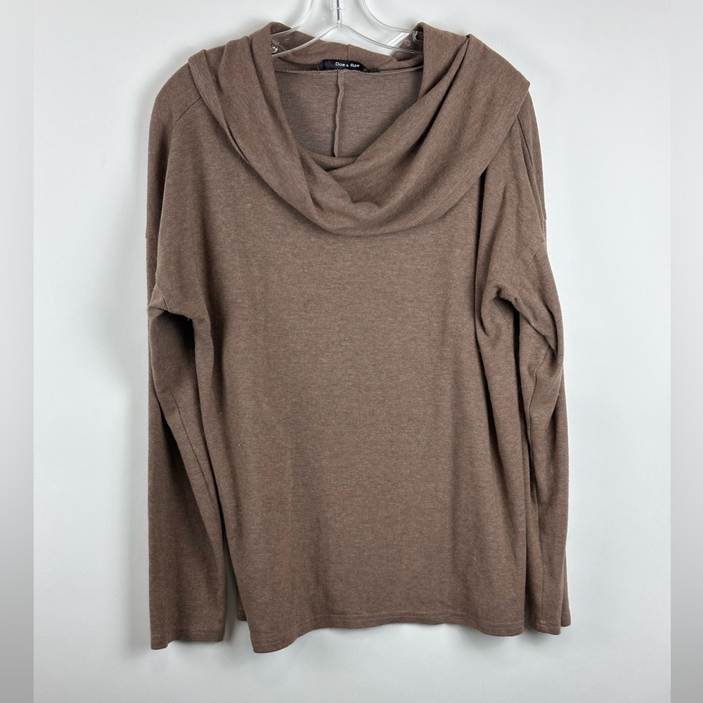 Women's Oversized Loose Fit Cowl Neck Long Sleeve Shirt